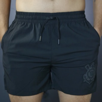Bermuda Corinthians All Black Bordado - Masculino