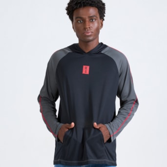 Blusa Flamengo Lacado Manga Longa Preta - Masculino