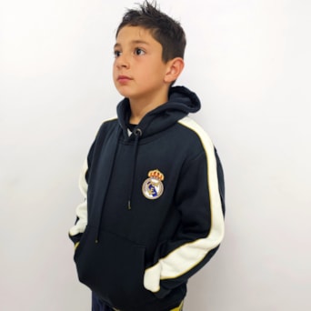 Blusa Real Madrid Moletom Símbolo Marinho - Infantil