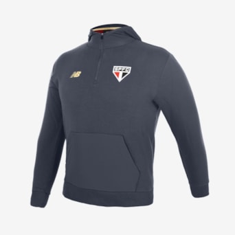 Blusa São Paulo New Balance Viagem Com Capuz Cinza - Masculino