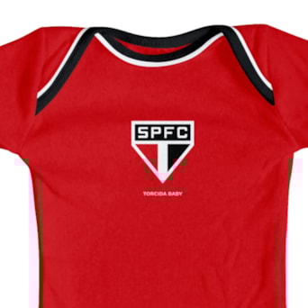 Body São Paulo Vermelho Torcida Baby Oficial - Infantil Tamanho:P