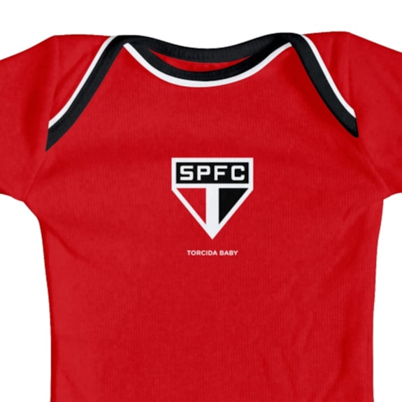 Body São Paulo Vermelho Torcida Baby Oficial - Infantil Tamanho:P