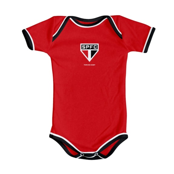 Body São Paulo Vermelho Torcida Baby Oficial - Infantil Tamanho:P