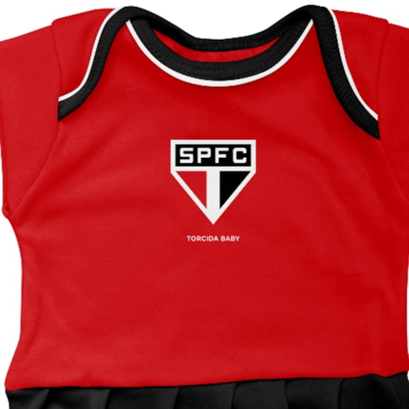 Body Vestido São Paulo Torcida Baby Oficial - Infantil
