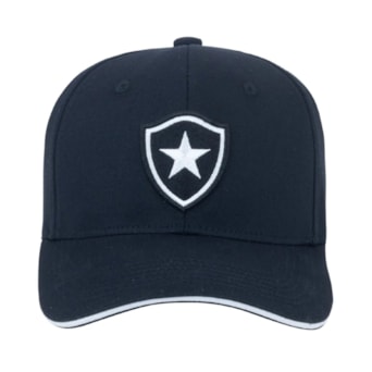 Boné Botafogo SuperCap Aba Curva Preto Escudo Bordado - Oficial