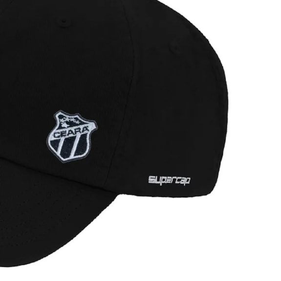 Boné Ceará SuperCap Escudo Lateral Aba Curva Preto - Masculino