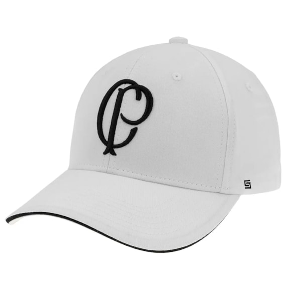 Boné Corinthians CP Bordado Branco Supercap Aba Curva - Oficial