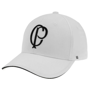 Boné Corinthians CP Bordado Branco Supercap Aba Curva - Oficial