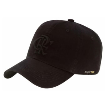 Boné Flamengo SuperCap Zico Bordado Preto Aba Curva - Masculino