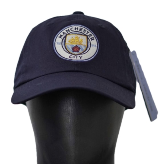 Boné Manchester City SuperCap Escudo Bordado Aba Curva - Masculino