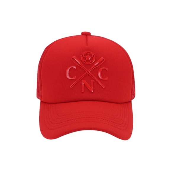 Boné Náutico Supercap Símbolo Aba Curva Trucker Vermelho Oficial