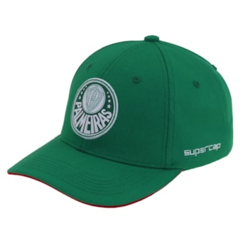 Boné Palmeiras SuperCap Aba Curva Símbolo Verde Bordado Oficial