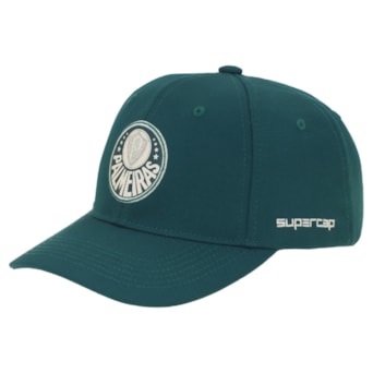 Boné Palmeiras SuperCap Aba Curva Símbolo Verde Escuro Bordado Oficial