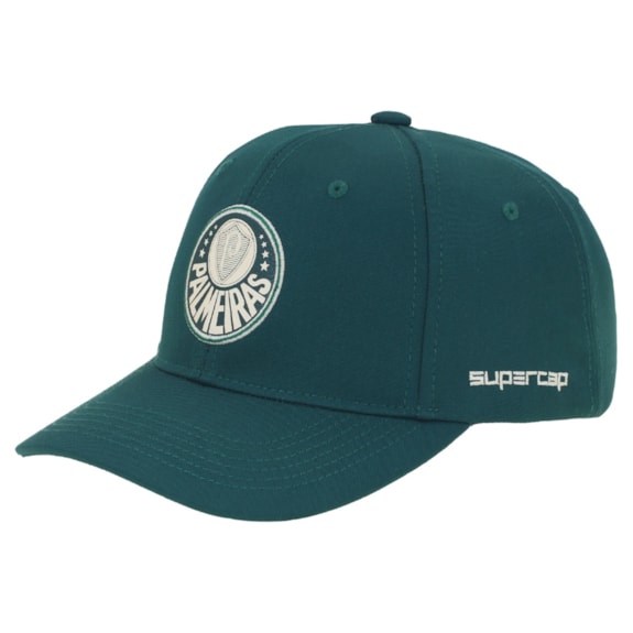 Boné Palmeiras SuperCap Aba Curva Símbolo Verde Escuro Bordado Oficial