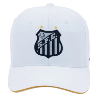Boné Santos SuperCap Branco Bordado Frontal Aba Curva - Oficial