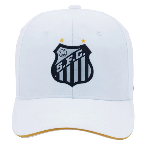 Boné Santos SuperCap Branco Bordado Frontal Aba Curva - Oficial