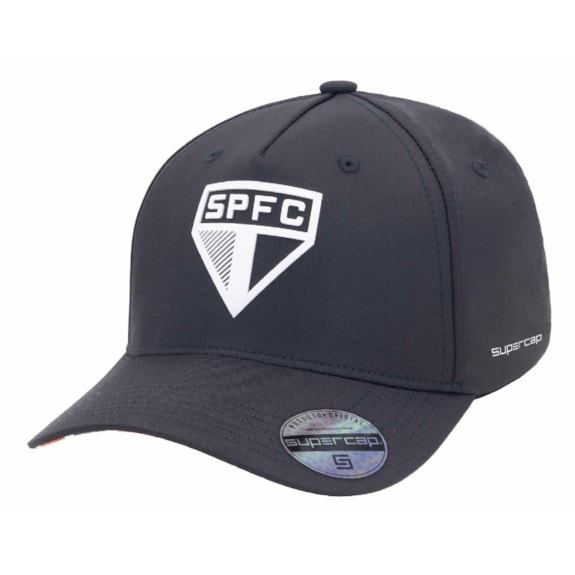 Boné São Paulo SuperCap Aba Curva Fosco Preto - Masculino