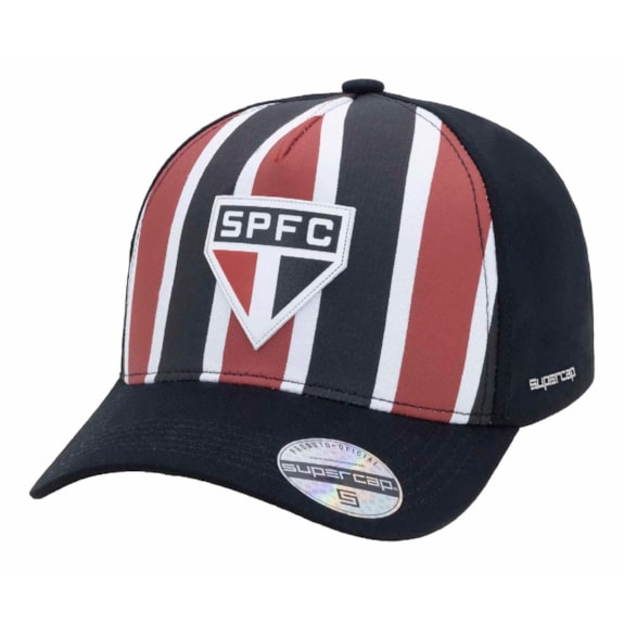 Boné São Paulo SuperCap Aba Curva Listrada  - Masculino