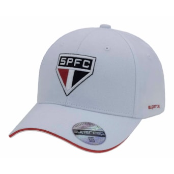 Boné São Paulo SuperCap Símbolo Bordado Aba Curva Branco - Masculino