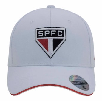 Boné São Paulo SuperCap Símbolo Bordado Aba Curva Branco - Masculino
