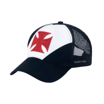 Boné Vasco Da Gama SuperCap Cruz De Malta Bordado Aba Curva - Masculino