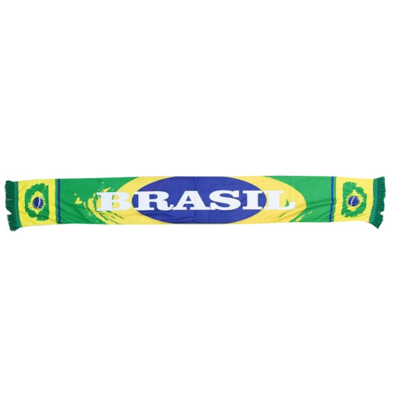 Cachecol Brasil Faixa Bandeira Verde e Amarelo