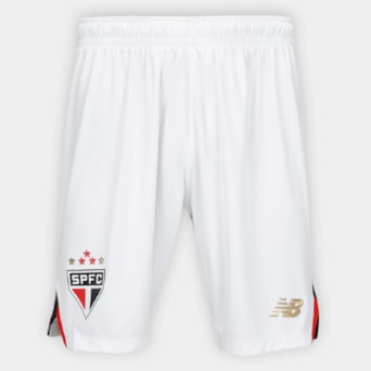 Calção São Paulo New Balance Home 2025 Torcedor - Masculino