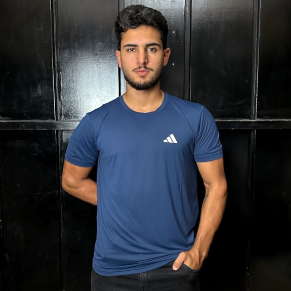 Camisa Adidas Own The Run Basic Azul - Masculina