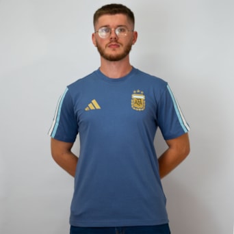 Camisa Argentina Adidas DNA Algodão Azul - Masculino