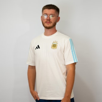 Camisa Argentina Adidas DNA Algodão Branco - Masculino