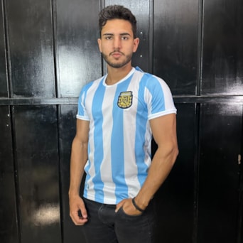 Camisa Argentina Retrô 1986 Home - Masculino