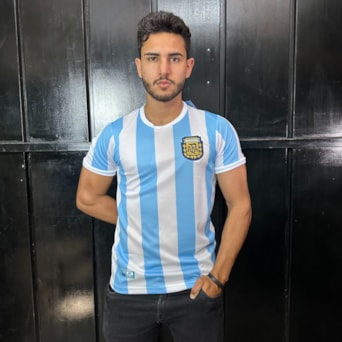Camisa Argentina Retrô 1986 Home - Masculino
