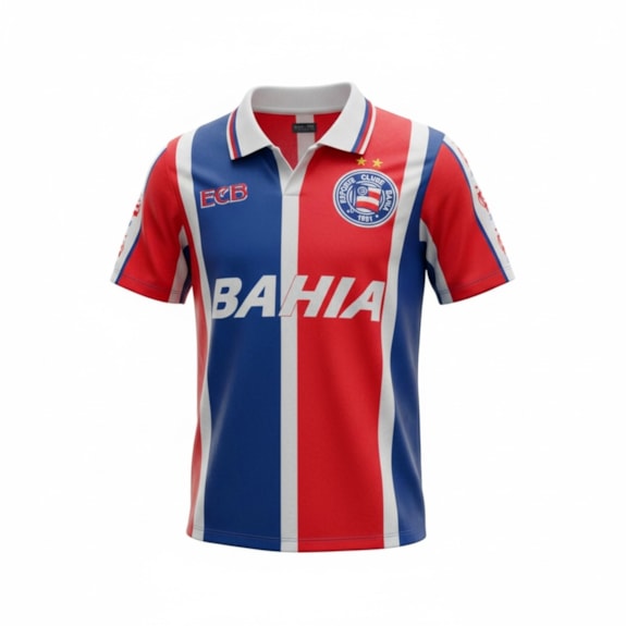 Camisa Bahia Esquadrão Polo Retrô 1995 Tricolor - Masculino