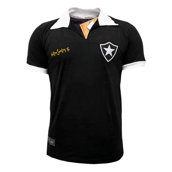 Camisa Botafogo Polo Retrô Nilton Santos Preta - Masculino