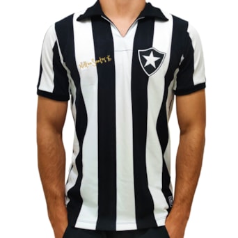 Camisa Botafogo Retro Nilton Santos 1962 Listrada - Masculino
