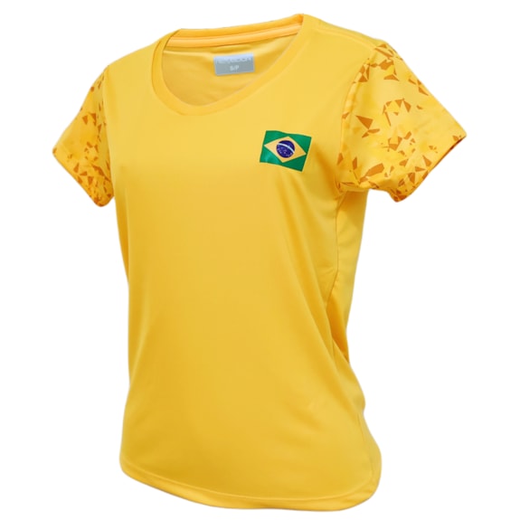 Camisa Brasil Baby Look Bandeira Revedor - Feminina