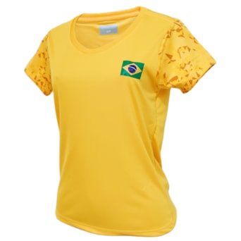 Camisa Brasil Baby Look Bandeira Revedor - Feminina