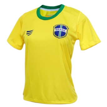 Camisa Brasil Baby Look Canarinho - Feminina