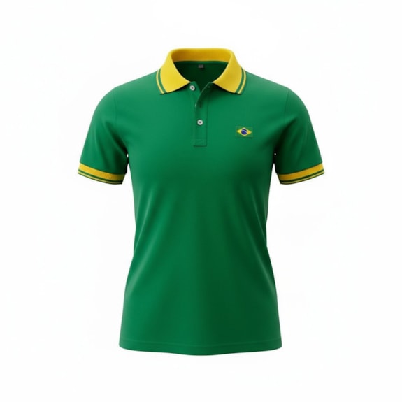 Camisa Brasil Polo Piquet Verde - Feminino