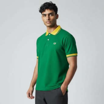 Camisa Brasil Polo Piquet Verde - Masculino
