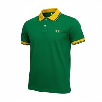 Camisa Brasil Polo Piquet Verde - Masculino