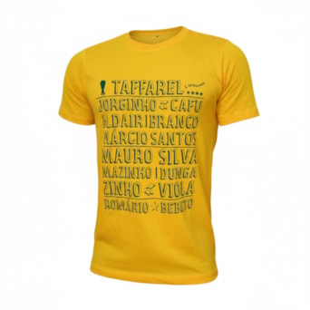 Camisa Brasil Retro Escalação Tetra 1994 Algodão - Masculino