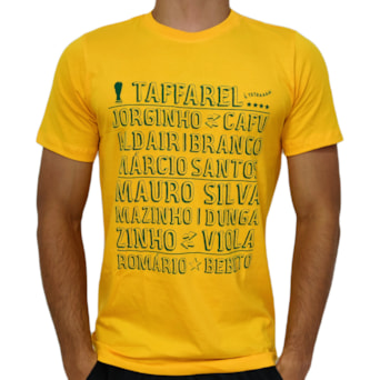 Camisa Brasil Retro Escalação Tetra 1994 Algodão - Masculino