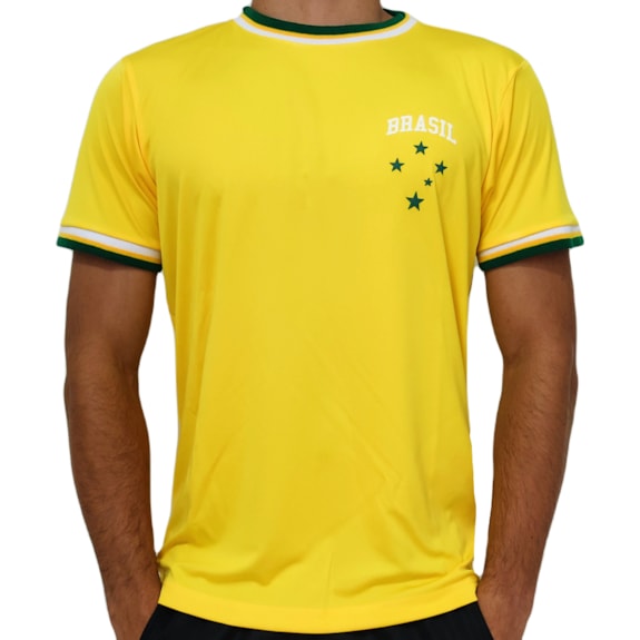 Camisa Brasil Torcedor Estrela Amarela Wunder - Masculino