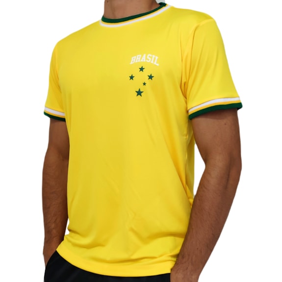 Camisa Brasil Torcedor Estrela Amarela Wunder - Masculino