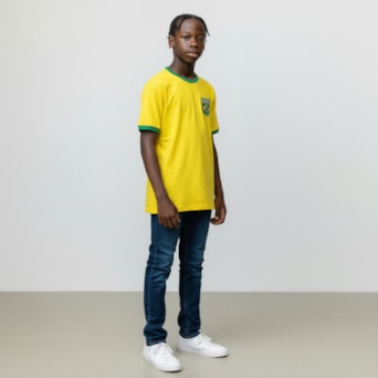 Camisa Brasil Uniforme 1 Torcedor Amarelo - Infantil