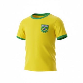Camisa Brasil Uniforme 1 Torcedor Amarelo - Infantil