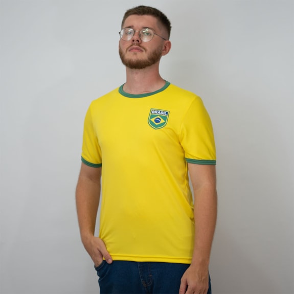 Camisa Brasil Uniforme 1 Torcedor Amarelo - Masculino