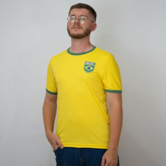 Camisa Brasil Uniforme 1 Torcedor Amarelo - Masculino