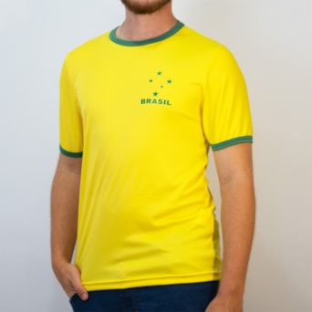 Camisa Brasil Uniforme 1 Torcedor Estrela Amarelo - Masculino